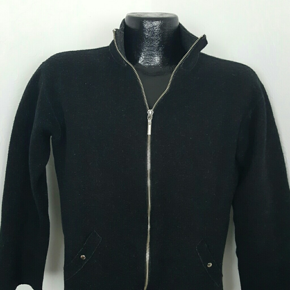 Lauren Ralph Lauren women wool blend black jacket zipper women size S vintage